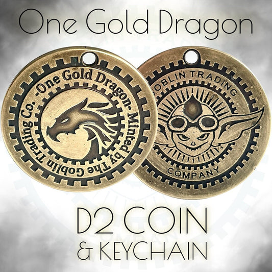 DnD 2d Metal Coin, TTRPG Coin Flip, Gold Dragon Coin, Fantasy Coin