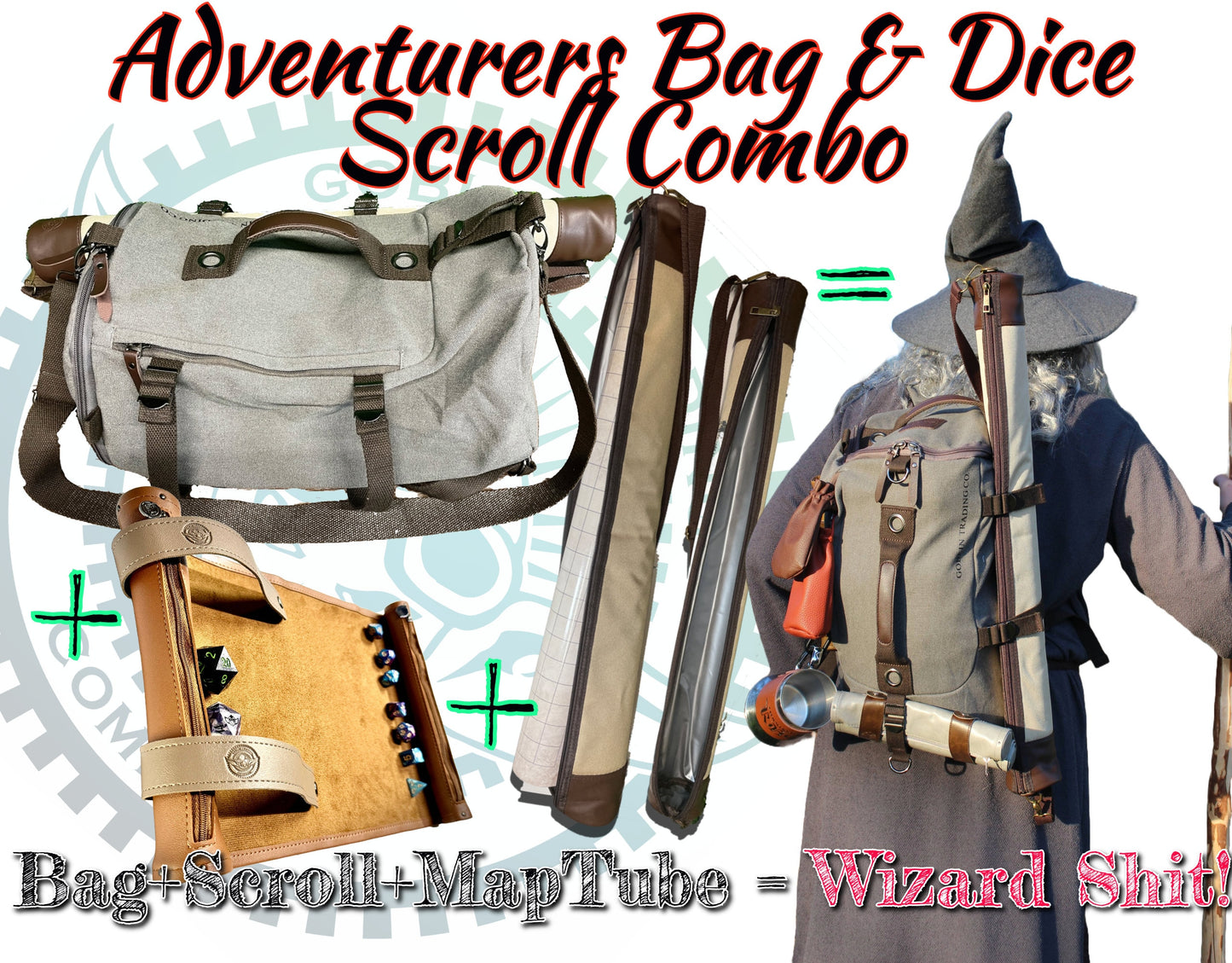 DnD Adventure Bundle! Bag, Scroll, and Map Tube/cooler all in one!