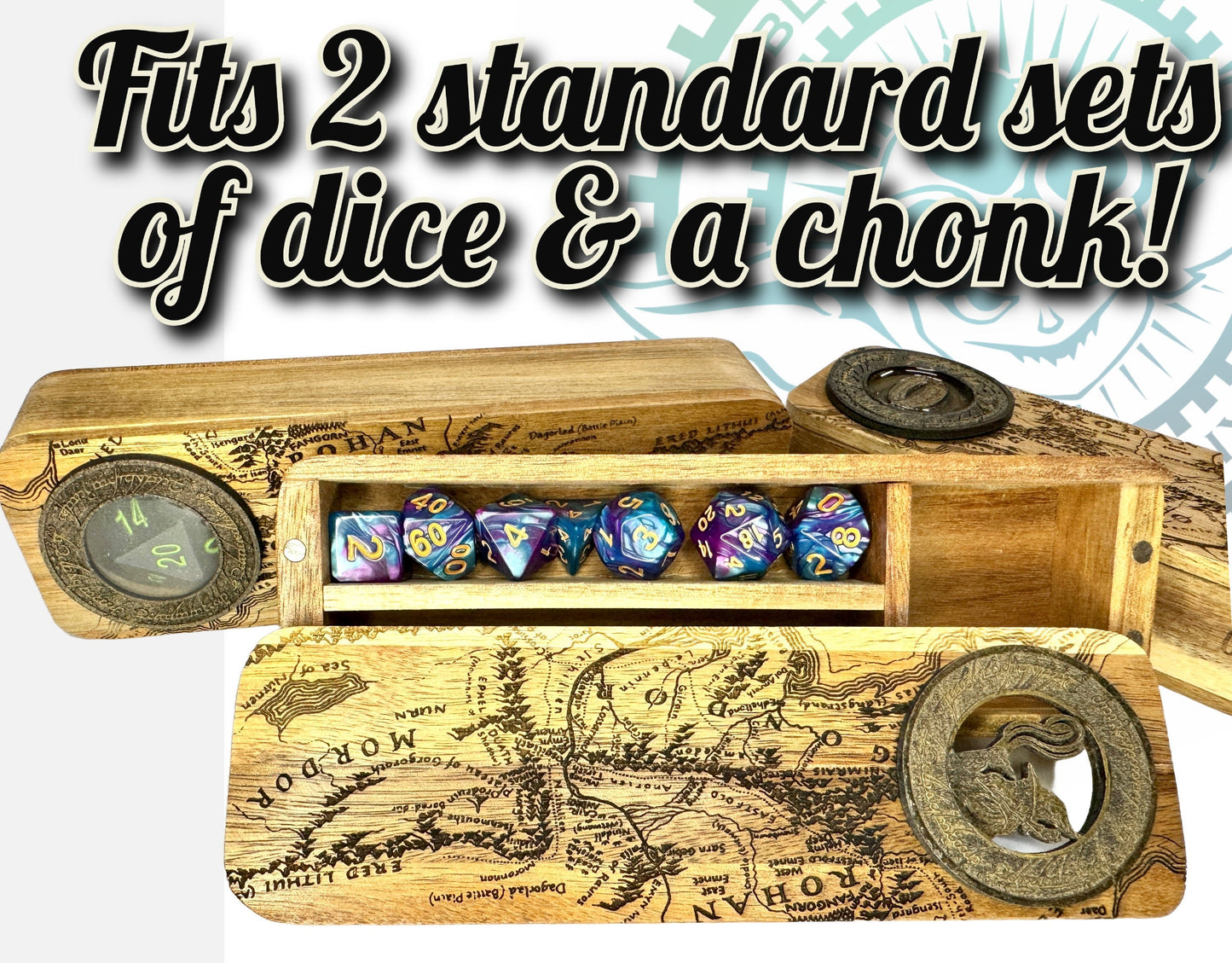 LOTR inspired Dice box, Dice Storage, D&D, Dungeons and Dragons, TTRPG, Personal Gamer Gift, Pathfinder, Gandalf, Lord of the Rings Dice Box